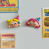 Cute dopamine girl Refrigerator sticker Magnet Entry door Magnetic decoration Message board