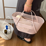 Pink mesh handbag