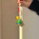 A Christmas tree! Original cute handmade beaded book bag pendant keychain bell pendant ins gift
