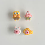 "A set of 4" cute creative toilet switch, presser, special flush button for manicure, stickers, household goods