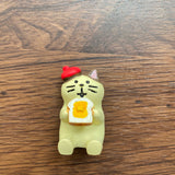 Not tired of girls' hearts, three-dimensional refrigerator stickers, cartoon cute decorative magnets, cat toast, refrigerator stickers