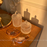 Korean pineapple pattern sugar cube glass jar jewelry storage home resumption ornament storage Nordic