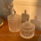Korean pineapple pattern sugar cube glass jar jewelry storage home resumption ornament storage Nordic