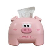 Creative cartoon piggy desktop tissue box ins wind living room dining table household coffee table cute pumping paper box roll paper tube
