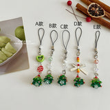 A Christmas tree! Original cute handmade beaded book bag pendant keychain bell pendant ins gift
