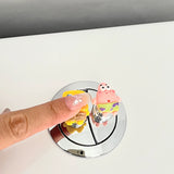 "A set of 4" cute creative toilet switch, presser, special flush button for manicure, stickers, household goods
