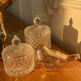 Korean pineapple pattern sugar cube glass jar jewelry storage home resumption ornament storage Nordic