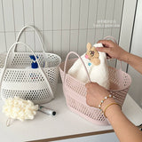 Pink mesh handbag