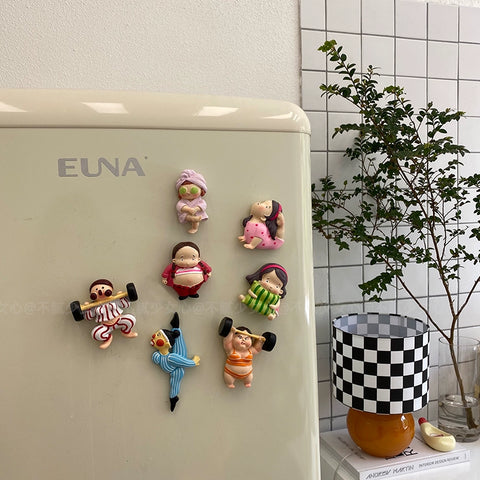 Weightlifting refrigerator sticker merchandise tile ins wind personality creative 3d three-dimensional cute fitness clay