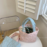 Soft milk fufu handbag big flower handbag versatile small bag bento bag