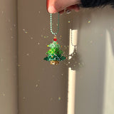 A Christmas tree! Original cute handmade beaded book bag pendant keychain bell pendant ins gift