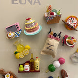 ins wind refrigerator sticker 3D three-dimensional creative magnetic sticker simulated food bread message sticker magnet photo background