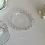 Korean ins style jewelry display creative ornament glass tray jewelry necklace storage plate ring box