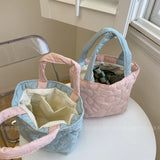 Soft milk fufu handbag big flower handbag versatile small bag bento bag