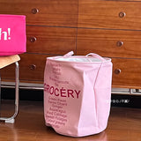 Pink household fabric cotton and linen dirty clothes basket large foldable waterproof dirty clothes storage basket toy basket storage bucket