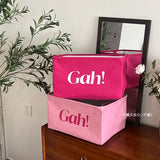 Pink household fabric cotton and linen dirty clothes basket large foldable waterproof dirty clothes storage basket toy basket storage bucket