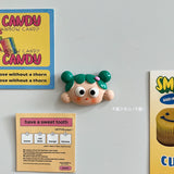 Cute dopamine girl Refrigerator sticker Magnet Entry door Magnetic decoration Message board