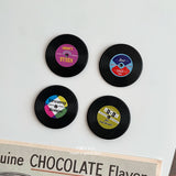 Mini retro refrigerator sticker vinyl record tape nostalgic light resin magnet sticker