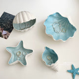 Ocean Style Jewelry Storage Box Shell Conch Starfish Ceramic Jewelry Box Tabletop Ornament Jewelry Storage Jewelry Box