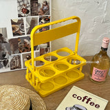 Pink girl heart picnic camping outdoor folding beverage beer handle basket, coffee milk tea portable storage basket