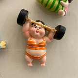 Weightlifting refrigerator sticker merchandise tile ins wind personality creative 3d three-dimensional cute fitness clay