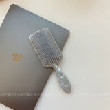 Korean version of temperament marble texture portable makeup comb large board comb hair comb