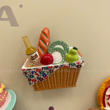 ins wind refrigerator sticker 3D three-dimensional creative magnetic sticker simulated food bread message sticker magnet photo background