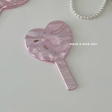 Retro Handheld Makeup Mirror Advanced Makeup Handle Mirror Women's Portable Light Luxury Handheld Small Mirror