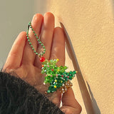 A Christmas tree! Original cute handmade beaded book bag pendant keychain bell pendant ins gift