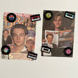 Mini retro refrigerator sticker vinyl record tape nostalgic light resin magnet sticker