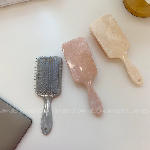 Korean version of temperament marble texture portable makeup comb large board comb hair comb