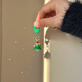 A Christmas tree! Original cute handmade beaded book bag pendant keychain bell pendant ins gift