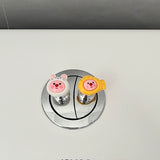 "A set of 4" cute creative toilet switch, presser, special flush button for manicure, stickers, household goods