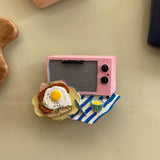 ins wind refrigerator sticker 3D three-dimensional creative magnetic sticker simulated food bread message sticker magnet photo background