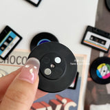 Mini retro refrigerator sticker vinyl record tape nostalgic light resin magnet sticker