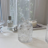 Korean pineapple pattern sugar cube glass jar jewelry storage home resumption ornament storage Nordic