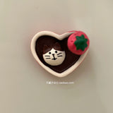 Not tired of girls' hearts, three-dimensional refrigerator stickers, cartoon cute decorative magnets, cat toast, refrigerator stickers