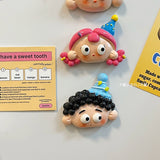 Cute dopamine girl Refrigerator sticker Magnet Entry door Magnetic decoration Message board